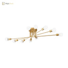 Haven Modern Semi - Flush Mount Chandelier: Bold Style With Exposed Bulbs For Your Bedroom