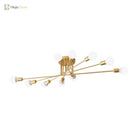 Haven Modern Semi - Flush Mount Chandelier: Bold Style With Exposed Bulbs For Your Bedroom