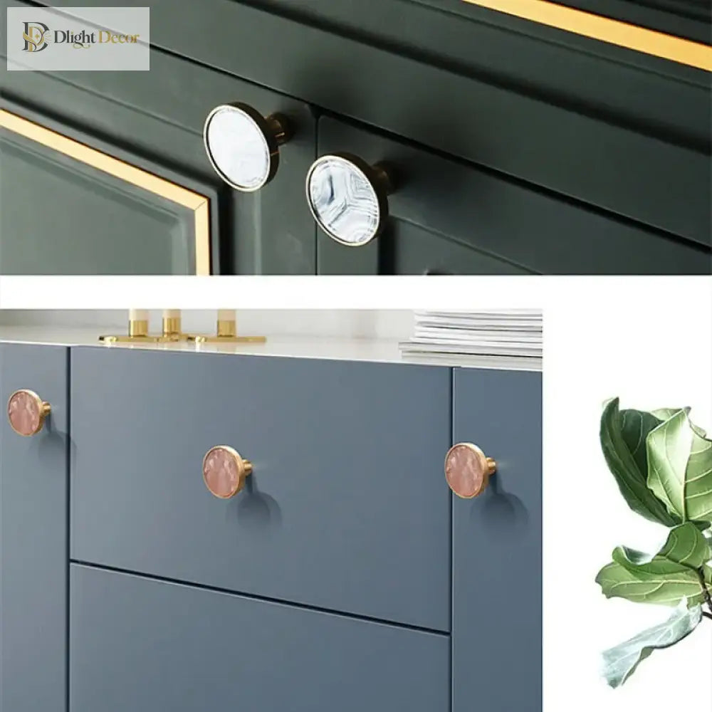 High-Grade Shell Single Hole Cabinet Handles - Creative Gold Drawer Knobs and Multipurpose Wall Hooks Knobs