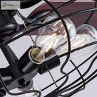 High Quality Loft Fan Chandelier Retro Dining Room Household Electric Mute Led Remote Leaf Lamp