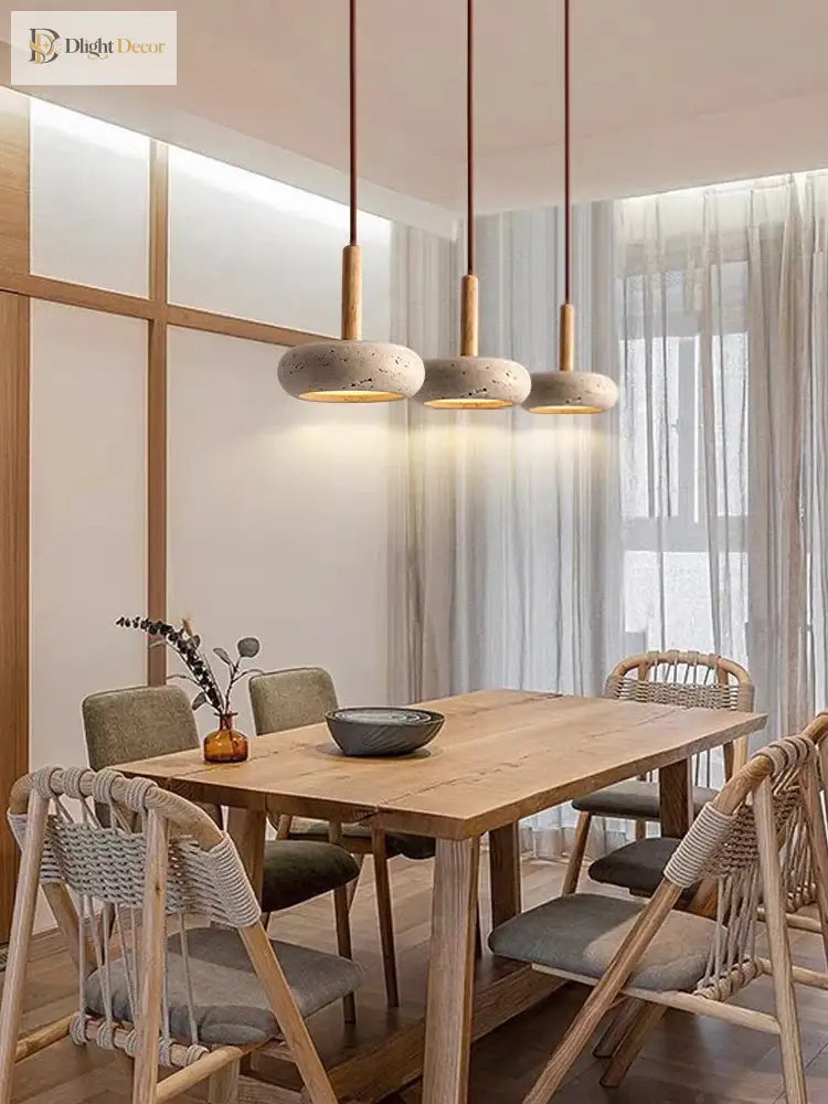 Hole Stone Wabi - Sabi Restaurant Chandelier - Illuminate Your Space With Nordic Log Elegance