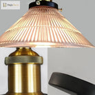 Illuminate Your Dining Room With Industrial Elegance: The 3 - Light Brass Cone Pendant Ribbed Glass