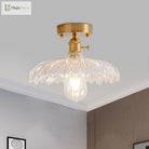 Illuminate Your Living Room With Industrial Charm: The Modern Brass Semi - Flush Ceiling Light