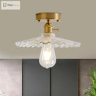 Illuminate Your Living Room With Industrial Charm: The Modern Brass Semi - Flush Ceiling Light