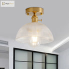 Illuminate Your Living Room With Industrial Charm: The Modern Brass Semi - Flush Ceiling Light