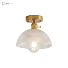 Illuminate Your Living Room With Industrial Charm: The Modern Brass Semi - Flush Ceiling Light