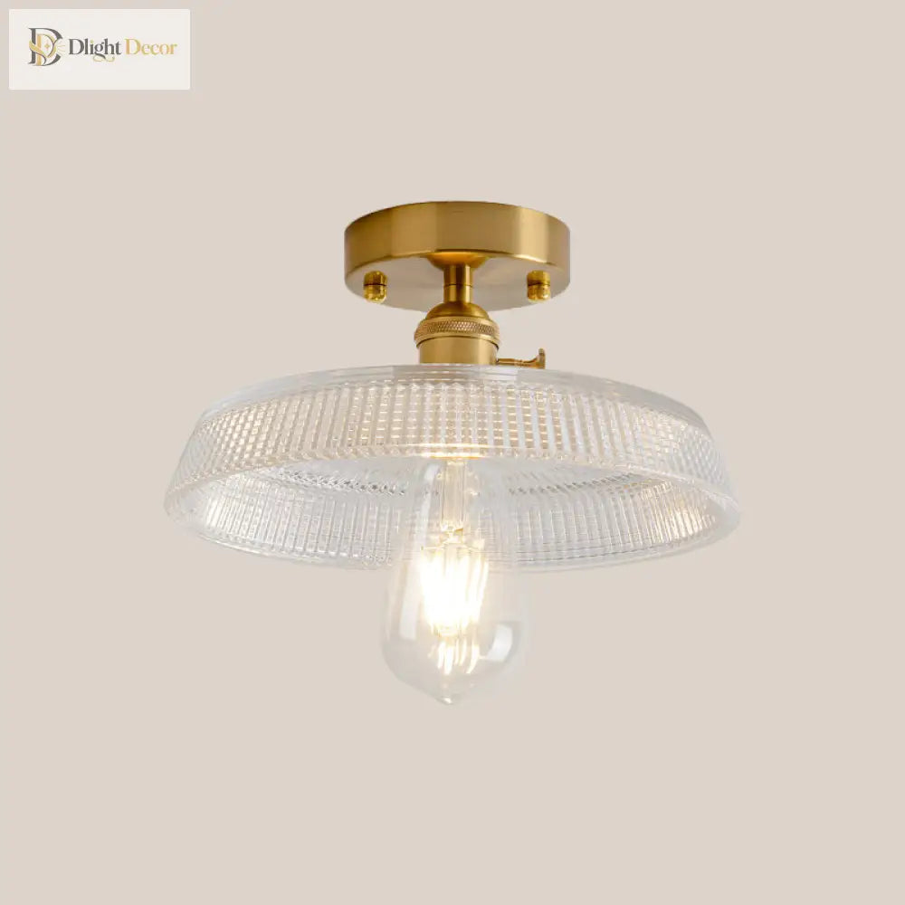 Illuminate Your Living Room With Industrial Charm: The Modern Brass Semi - Flush Ceiling Light