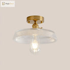 Illuminate Your Living Room With Industrial Charm: The Modern Brass Semi - Flush Ceiling Light