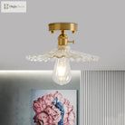 Illuminate Your Living Room With Industrial Charm: The Modern Brass Semi - Flush Ceiling Light