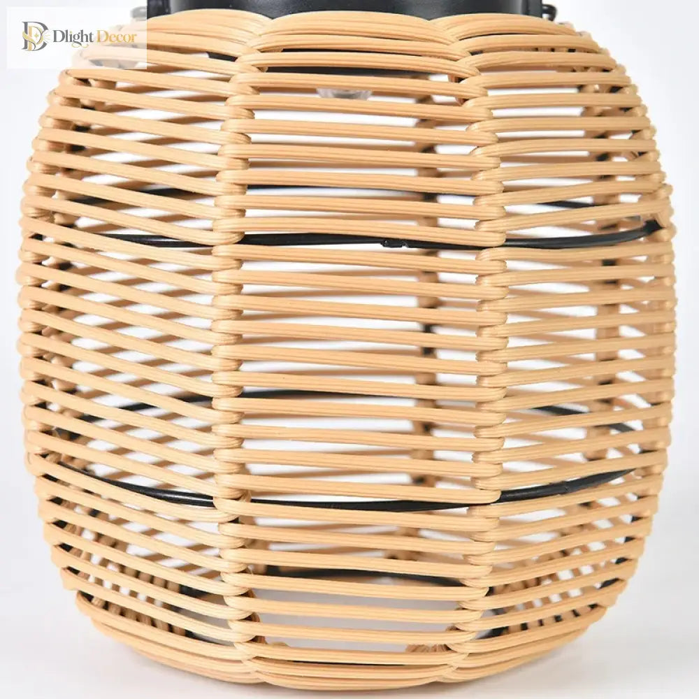 Imitation Rattan Solar Landscape Lamp - Waterproof Yard Lantern For Outdoor Decor Floor Lamp