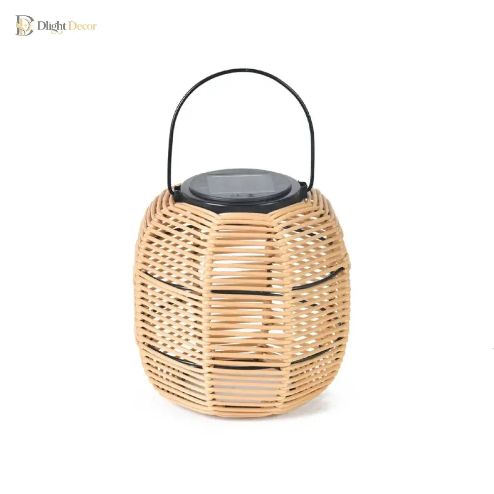 Imitation Rattan Solar Landscape Lamp - Waterproof Yard Lantern For Outdoor Decor Floor Lamp