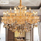 Immerse Your Space In Warm Elegance: The Gold Amber Glass Candle Chandelier