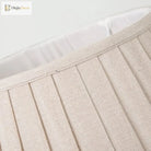 Beige fabric lampshade panel with stitched pleats and textured weave