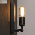 Industrial Charm For Your Dining Room: The Black Wall Lamp With Exposed Bulb