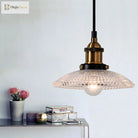 Sabelle’s Grid Glass Ceiling Light With Brass Bowl Shade - Industrial Elegance For Kitchens