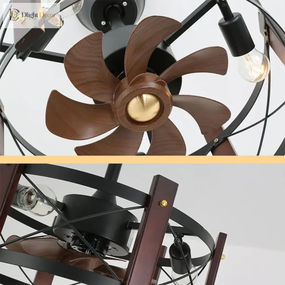 Modern Retro Ceiling Fan Light American Industrial Vintage Lamp 110V 260V Dining Room Bedroom