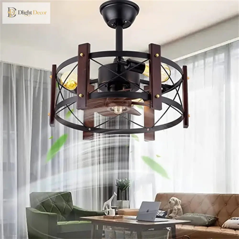 Modern Retro Ceiling Fan Light American Industrial Vintage Lamp 110V 260V Dining Room Bedroom