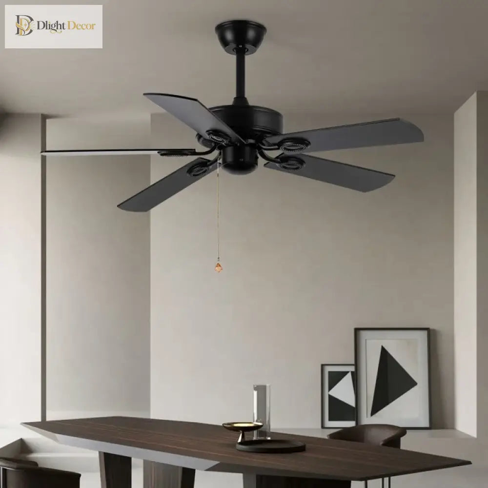 Black Ceiling Fans With Lights Remote Industrial Vintage Postmodern Fan Lamp For Kitchen Island
