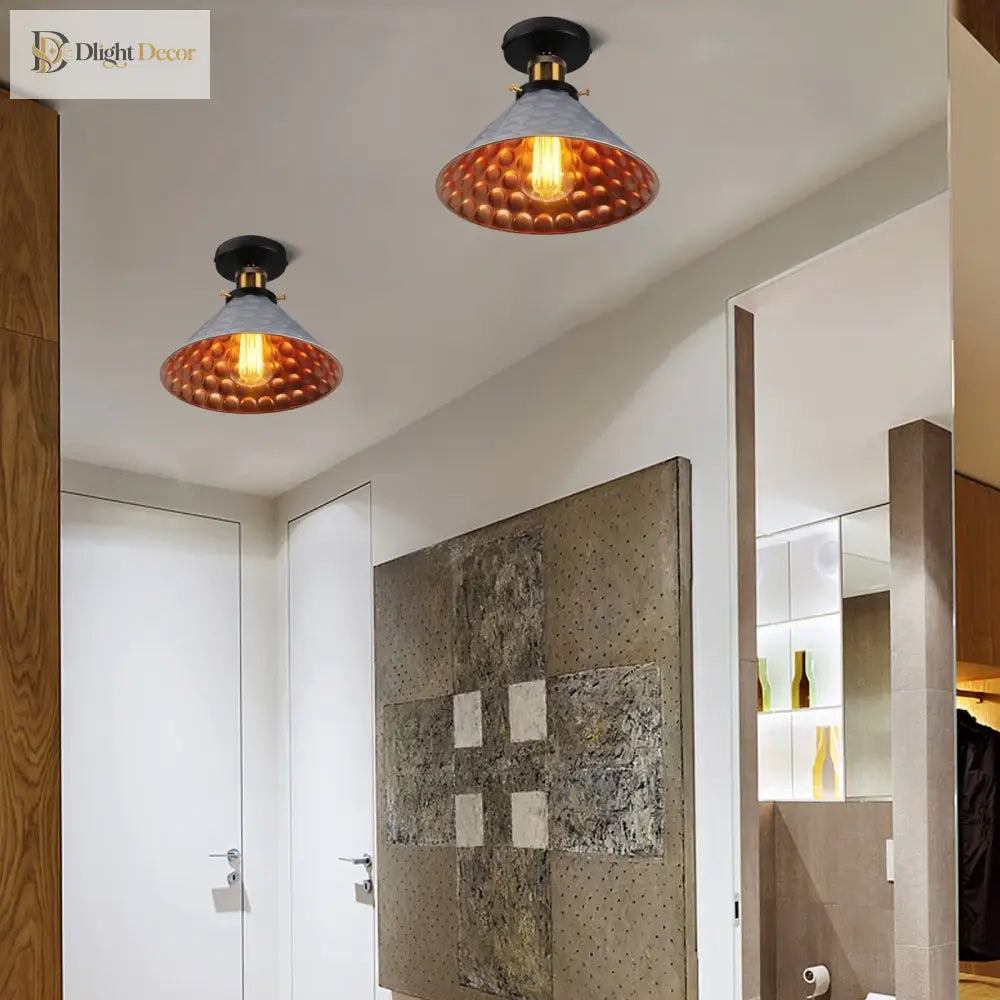 Vintage Retro Flush Mount Ceiling Light - Industrial Lighting For Indoor Home Decor Ceiling Light