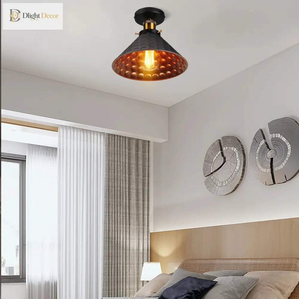 Vintage Retro Flush Mount Ceiling Light - Industrial Lighting For Indoor Home Decor Ceiling Light