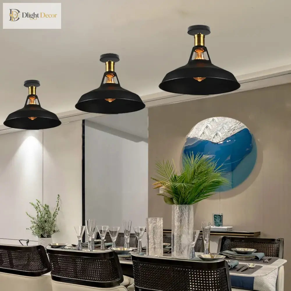 Vintage Retro Flush Mount Ceiling Light - Industrial Lighting For Indoor Home Decor Ceiling Light