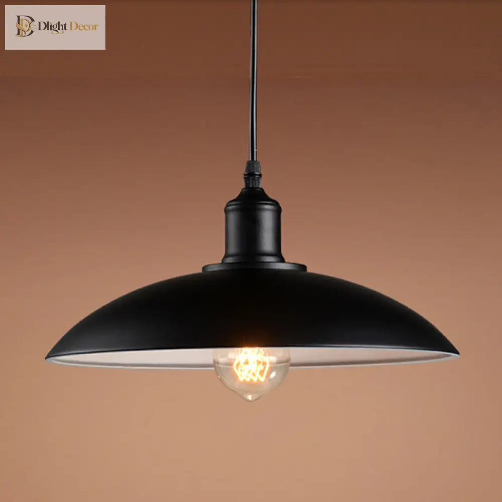 Industrial Edge Meets Modern Versatility: Black Metal Dome Pendant Light