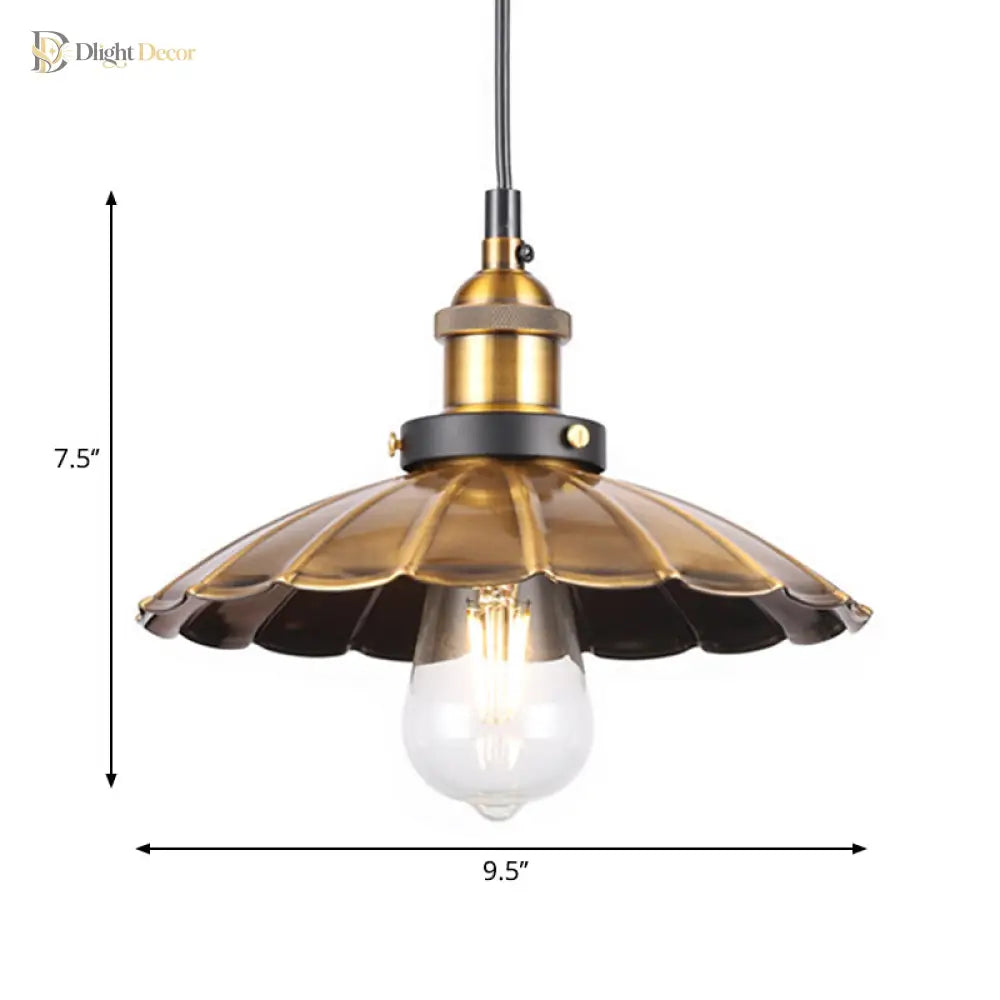 Sélène Barn Shade Metal Suspension Light - Industrial Style