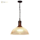 Hélène’s Clear Ribbed Glass Dome Pendant Light - Industrial Bronze Black Hanging For Living