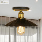 Industrial Charm Meets Modern Function: Black Scalloped Edge Semi - Flush Mount Light