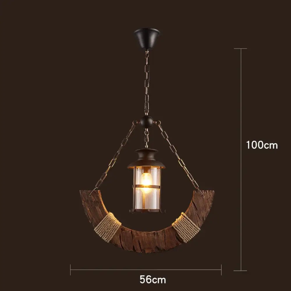 Vintage Wood Industrial Pendant Chandelier – configuration option 10