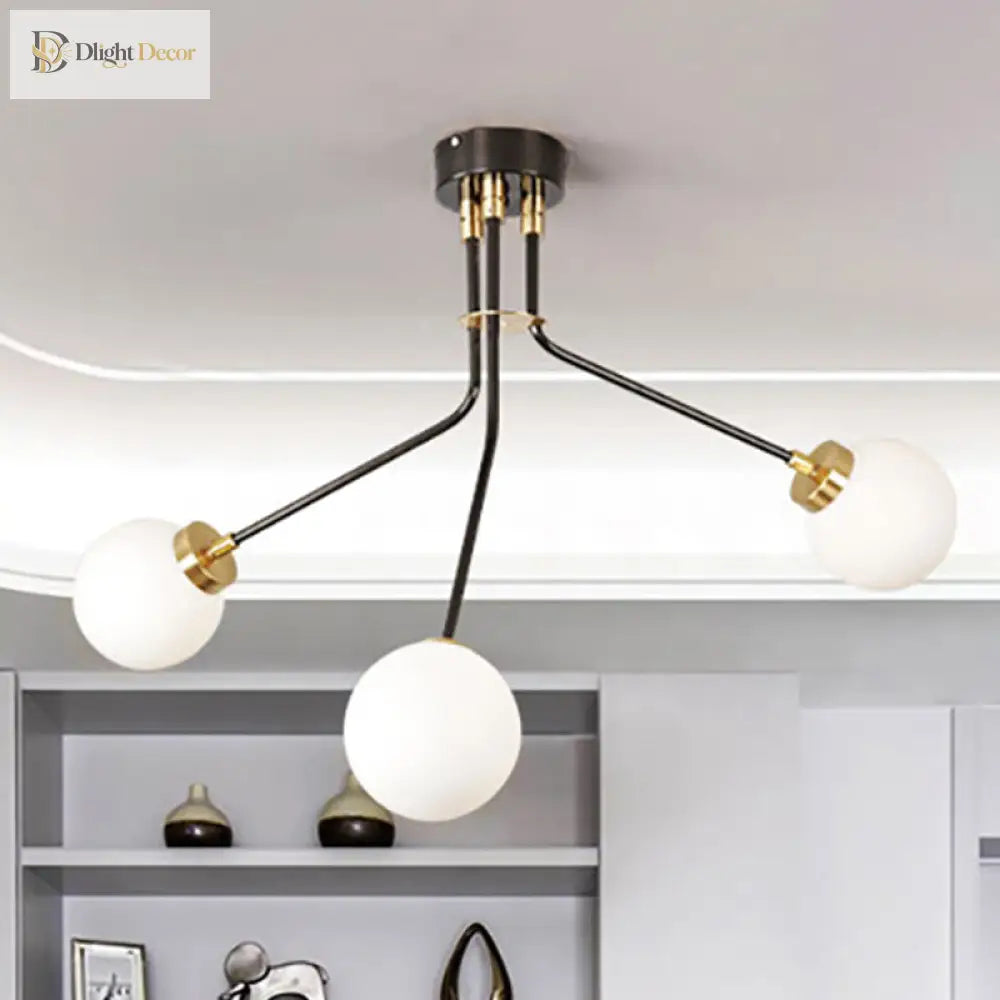 Introducing Nova’s Adjustable Radiance: Modern Black Metal Semi - Flush Ceiling Lamp