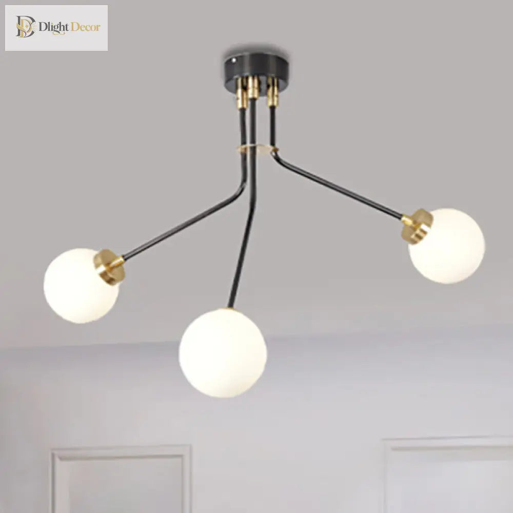 Introducing Nova’s Adjustable Radiance: Modern Black Metal Semi - Flush Ceiling Lamp