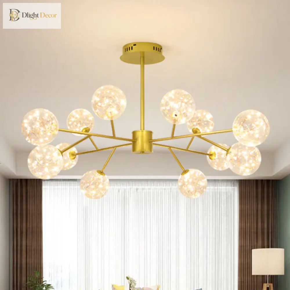 Isabella’s Modern Gold Starry Chandelier