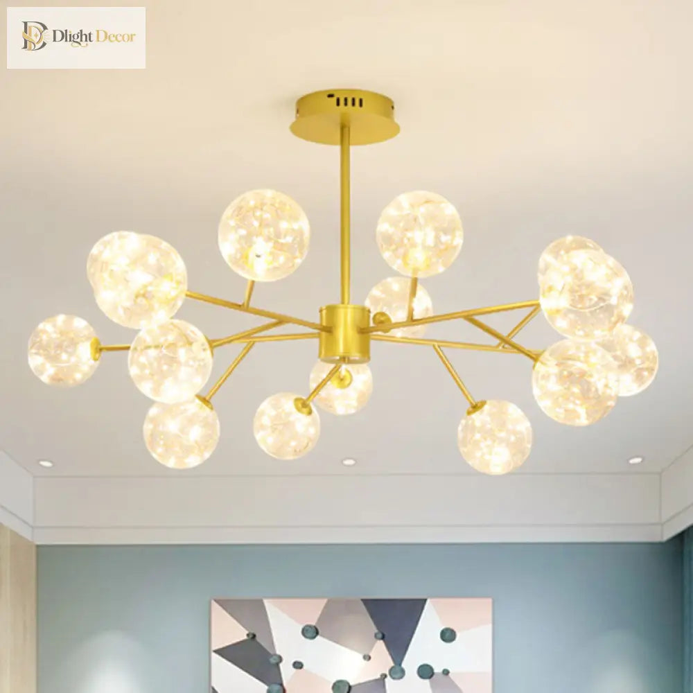 Isabella’s Modern Gold Starry Chandelier