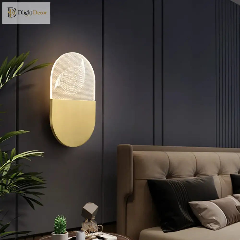 Isabella - Nordic Grade Simple Bedside Lamp Copper Wall Hotel Room Bedroom Living Study Background