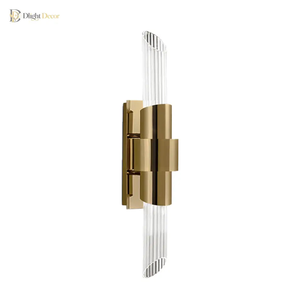 Isabella’s Modern Gold Wall Sconce With Prismatic Crystals