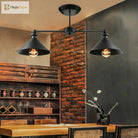 Jackson - Industrial Double Conic Semi - Flush Mount Ceiling Light (2 - Light Black)