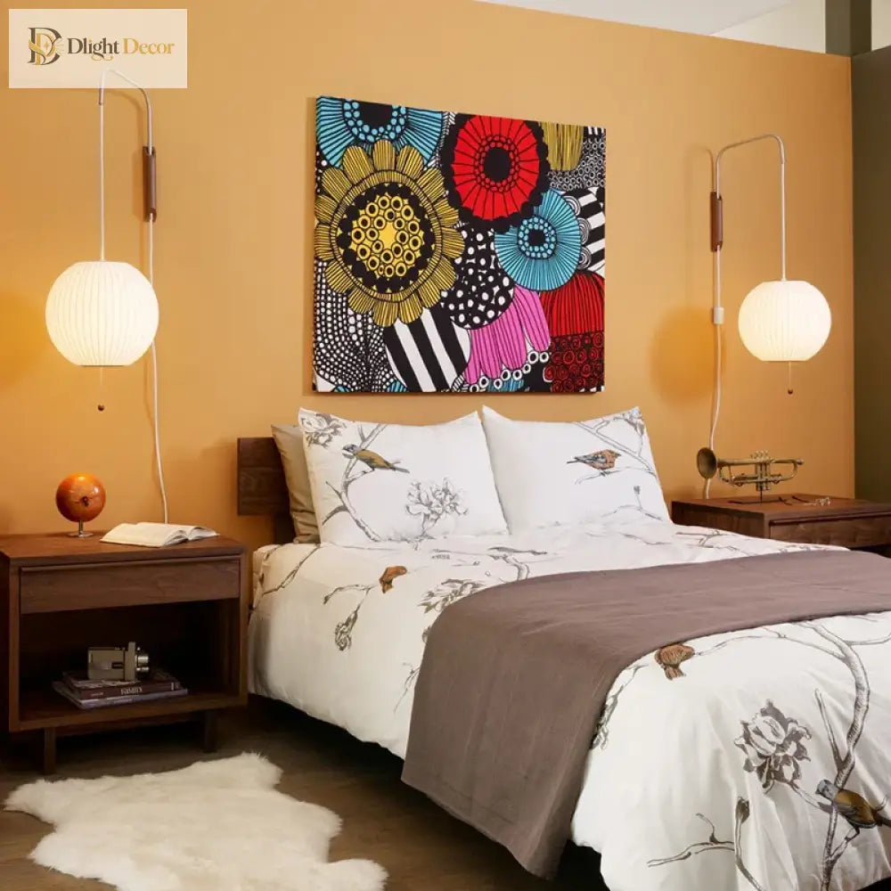 Japandi Design Nelson Wall Lamp - Hand - Woven Silk Light For Elegant Living Room And Bedroom Decor