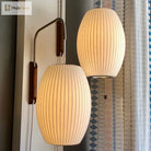 Japandi Design Nelson Wall Lamp - Hand - Woven Silk Light For Elegant Living Room And Bedroom Decor