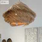 Japanese Wasabi - Inspired Led Pendant Lights - Rattan Chandelier Lamp Fixtures For Nordic Dining