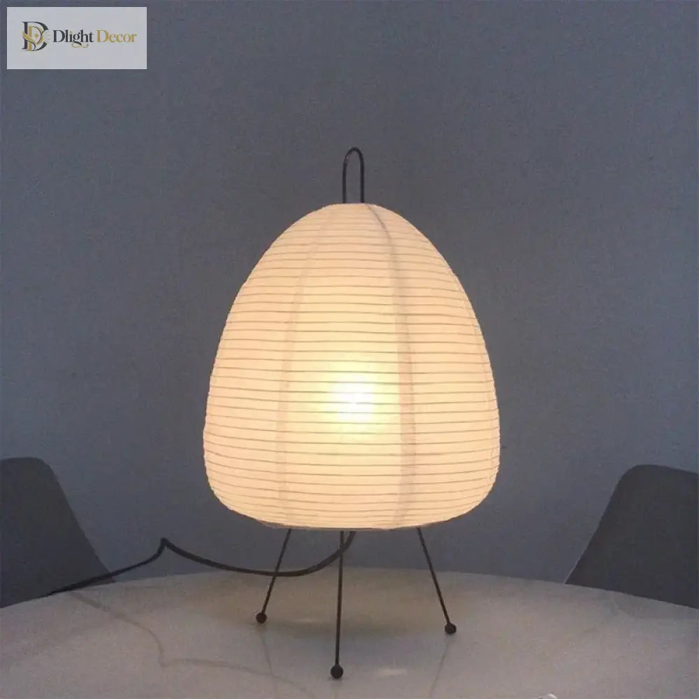 Japanese Rice Paper Lantern Led Table Lamp - Artistic Decor For Living Room Bedroom And Study