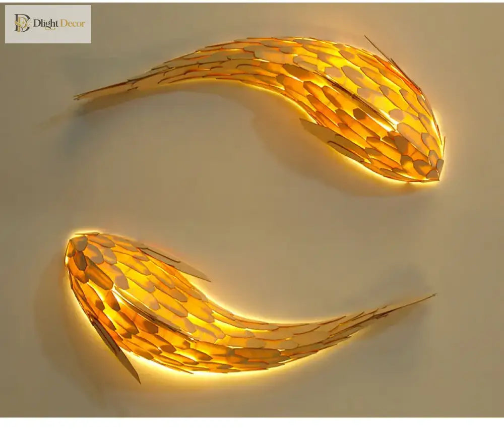 Dlight Decor Japanese Fish Wall Lamp Sculpture Wall Art