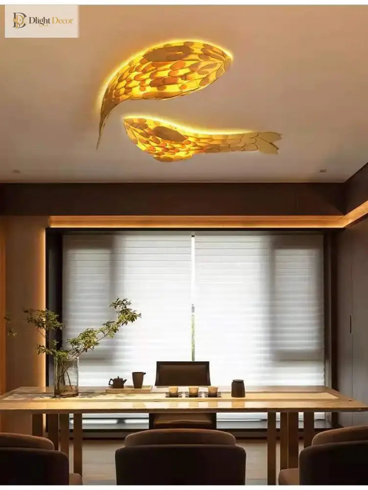 Dlight Decor Japanese Fish Wall Lamp Sculpture Wall Art