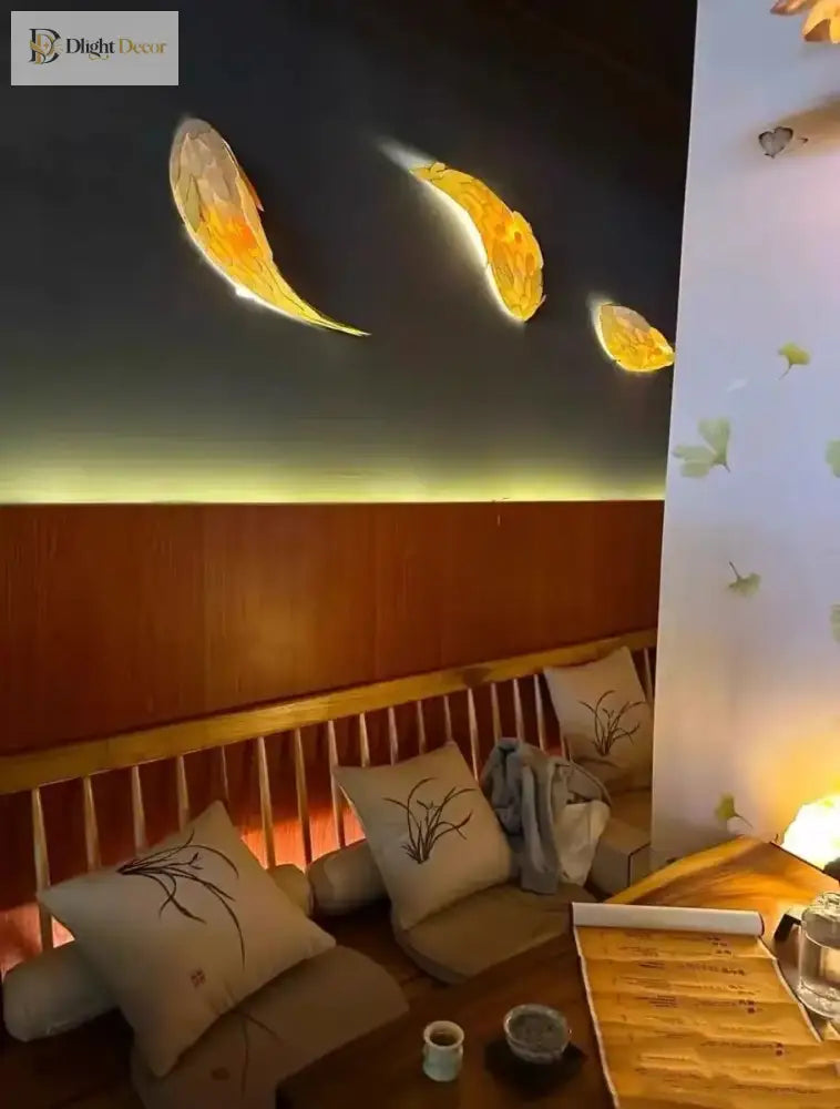 Dlight Decor Japanese Fish Wall Lamp Sculpture Wall Art