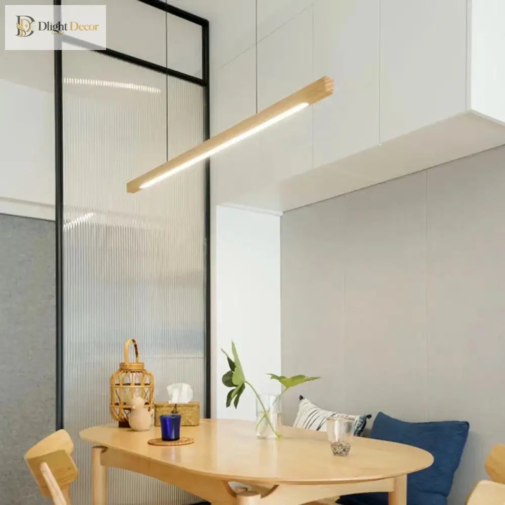 Japanese - Inspired Black Walnut Pendant Light - Nordic Minimalist Design For Dining Tables Offices