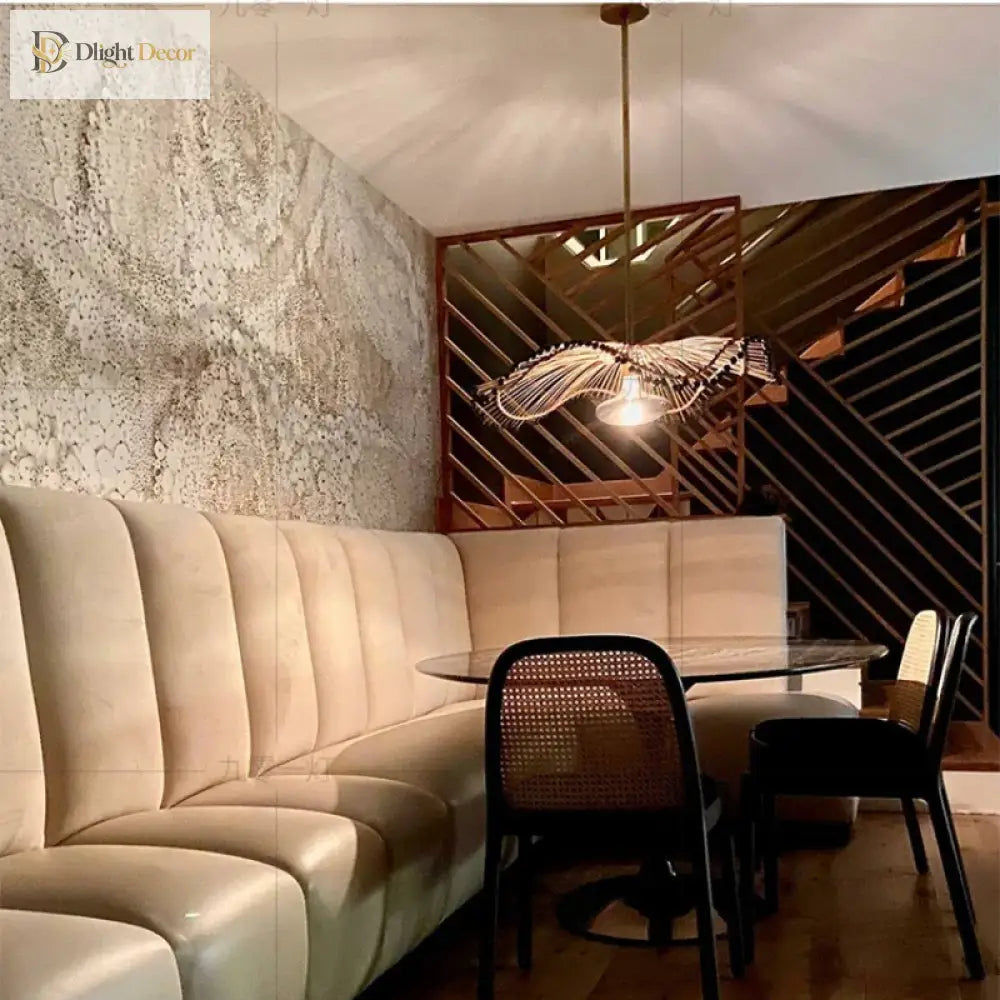 Japanese Bamboo Woven Pendant Lamp - Artistic Rattan Lighting Fixture For Restaurants Bedrooms And