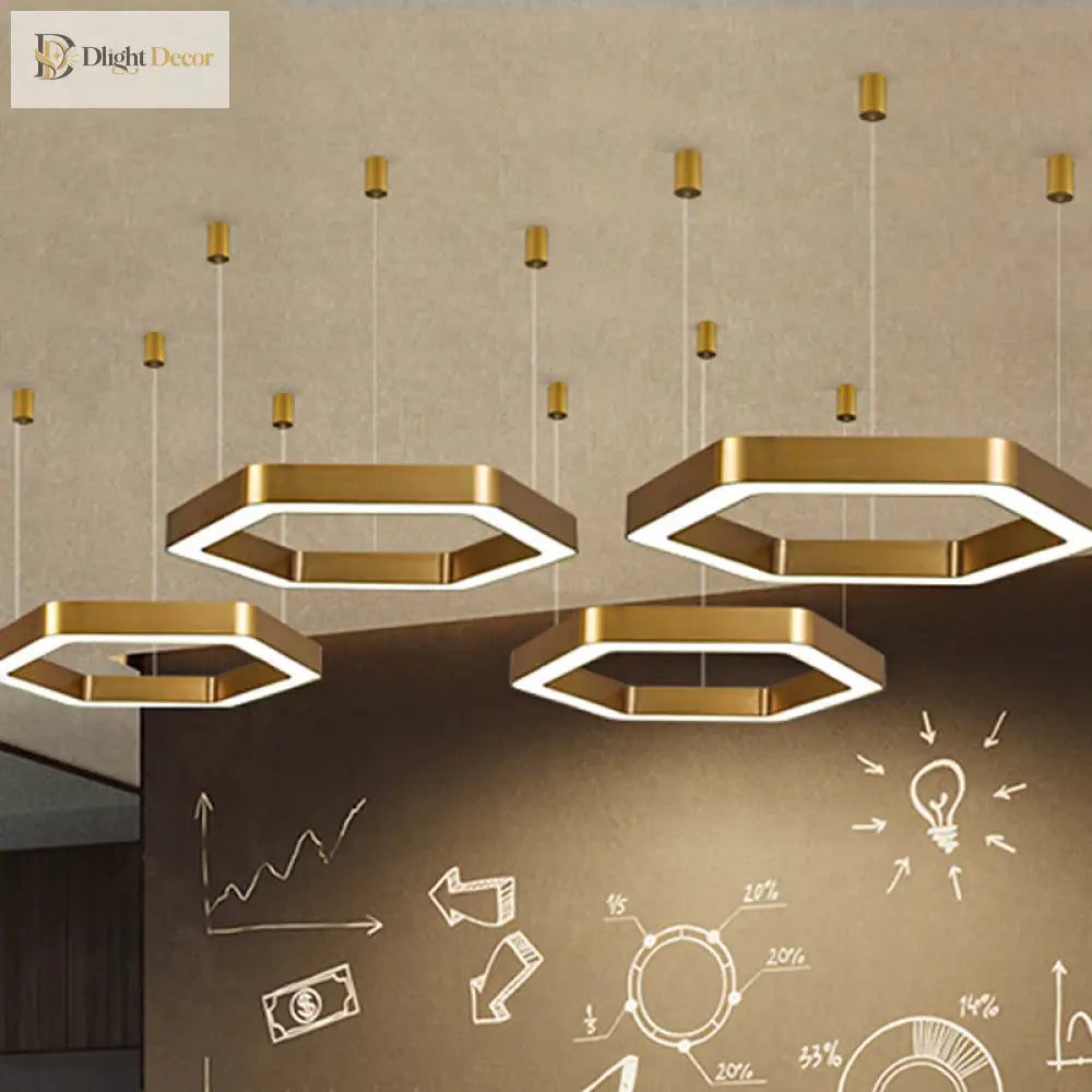 Jordyn Modern Gold Hexagon Pendant Light