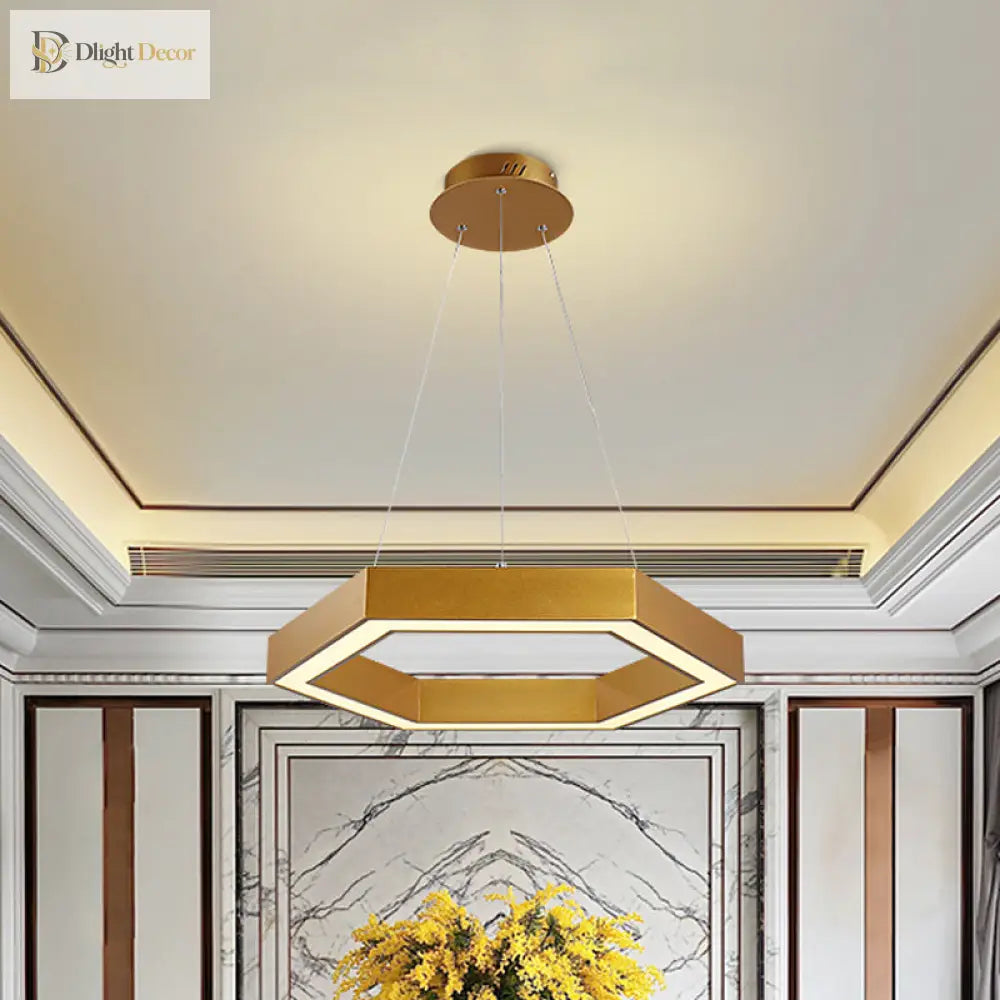 Jordyn Modern Gold Hexagon Pendant Light