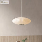 Juliette’s Saucer Hanging Ceiling Light - Modernist Fabric Pendant In White Lighting