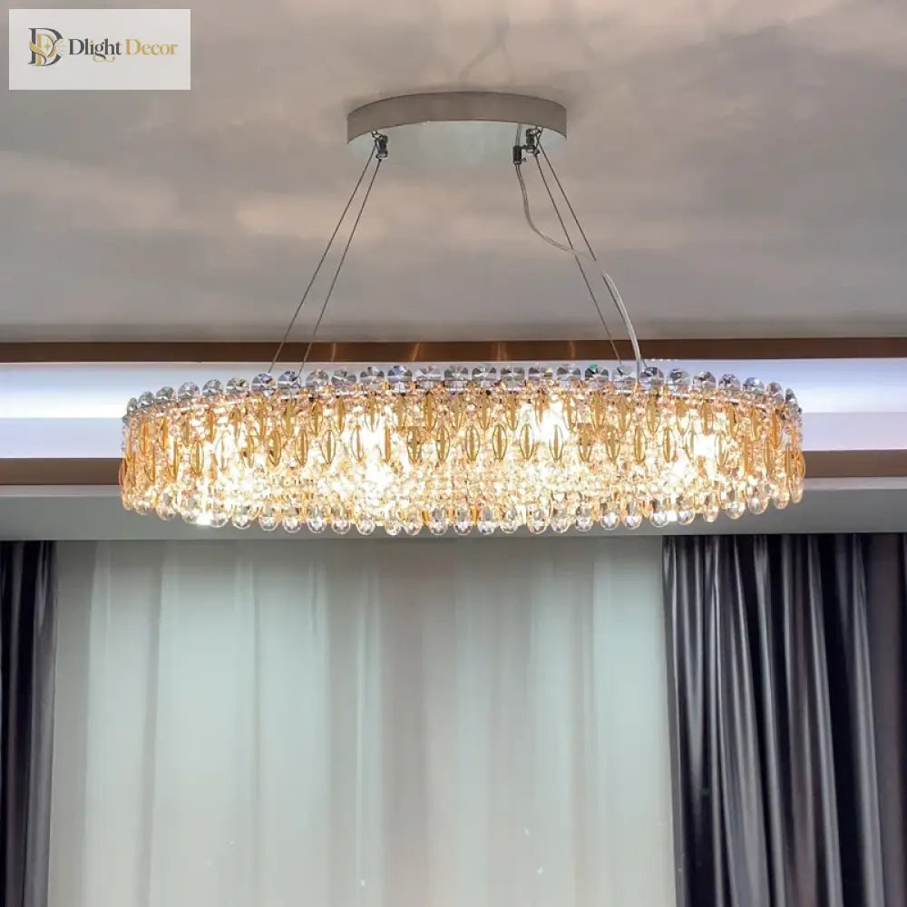 New Light Luxury K9 Crystal Chandelier - Chrome Elegance For Living Dining And Bedrooms Chandelier